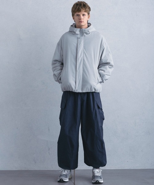 +phenix(プラスフェニックス)の「【WEB・直営店限定】+phenix(プラスフェニックス)PADDED HOODED JACKET パデッド フーデッド ジャケット(その他アウター・メンズ・グレー/ブラック・M/L)」の15枚目の写真