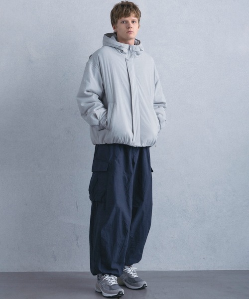 +phenix(プラスフェニックス)の「【WEB・直営店限定】+phenix(プラスフェニックス)PADDED HOODED JACKET パデッド フーデッド ジャケット(その他アウター・メンズ・グレー/ブラック・M/L)」の17枚目の写真