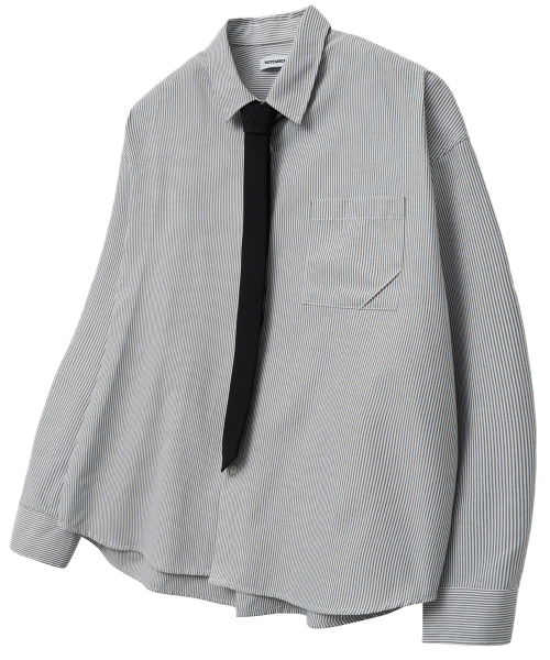 ROTEMBER(ローテンバー)の「オーディナリークロップストライプシャツ【WHITE】(シャツ/ブラウス・メンズ・その他・SMALL/MEDIUM/LARGE/X-LARGE)」の4枚目の写真