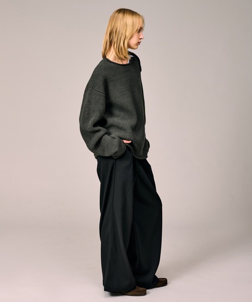 WETTEMPT（ウィテンプト）の「SHOULDER BUTTON RIB KNIT / ショルダー 