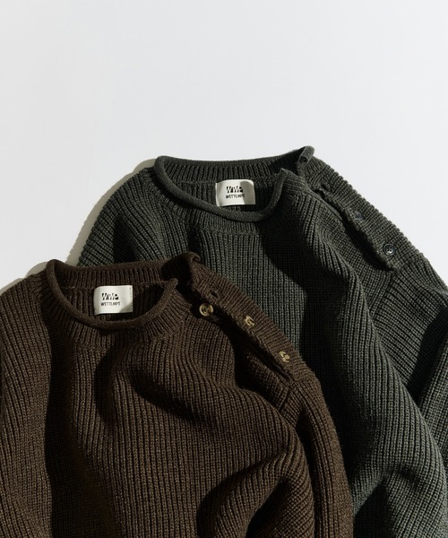 SHOULDER BUTTON RIB KNIT / ショルダーボタンリブニット（ニット