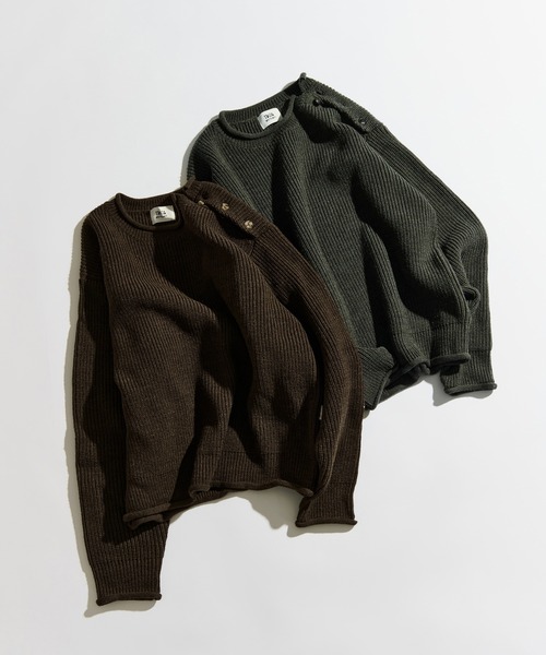 SHOULDER BUTTON RIB KNIT / ショルダーボタンリブニット（ニット