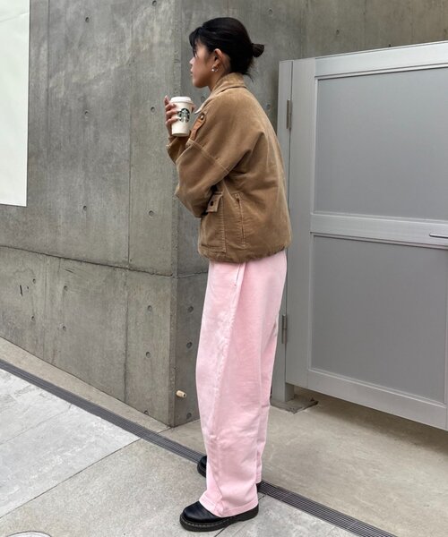 CIAOPANIC TYPY（チャオパニックティピー）の「【UNISEX】ピグメント裏毛スウェットカーブパンツ（その他パンツ・レディース・チャコールグレー/ピンク/ベージュ・MEDIUM/LARGE）」の21枚目の写真