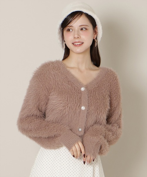 WILLSELECTION（ウィルセレクション）の「Vネックラメフェザーカーディガン（カーディガン/ボレロ・レディース・オフホワイト/モカ/ベージュ/ピンク・FREE）」の20枚目の写真