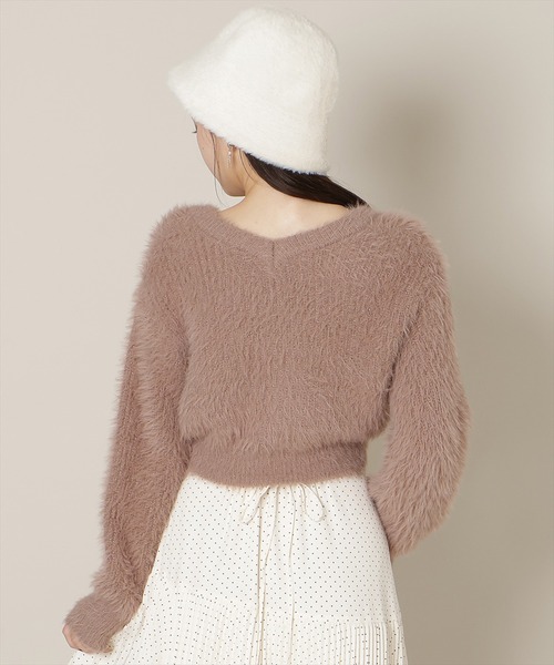 WILLSELECTION（ウィルセレクション）の「Vネックラメフェザーカーディガン（カーディガン/ボレロ・レディース・オフホワイト/モカ/ベージュ/ピンク・FREE）」の22枚目の写真