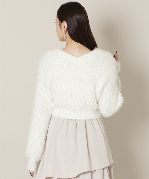 WILLSELECTION（ウィルセレクション）の「Vネックラメフェザーカーディガン（カーディガン/ボレロ・レディース・オフホワイト/モカ/ベージュ/ピンク・FREE）」の14枚目の写真