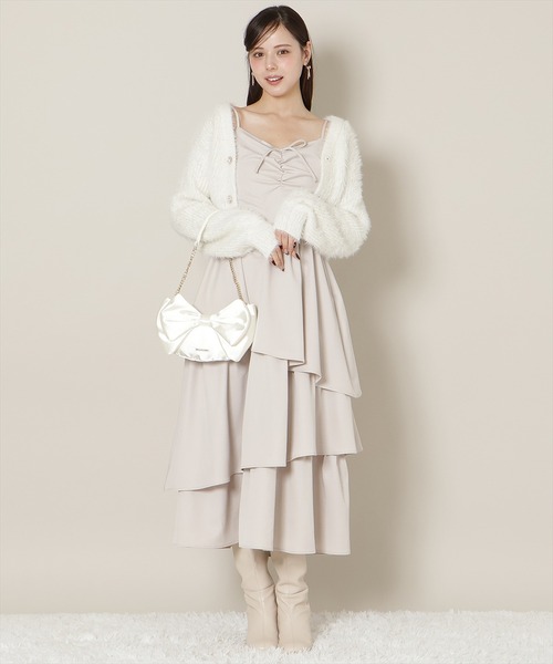 WILLSELECTION（ウィルセレクション）の「Vネックラメフェザーカーディガン（カーディガン/ボレロ・レディース・オフホワイト/モカ/ベージュ/ピンク・FREE）」の18枚目の写真