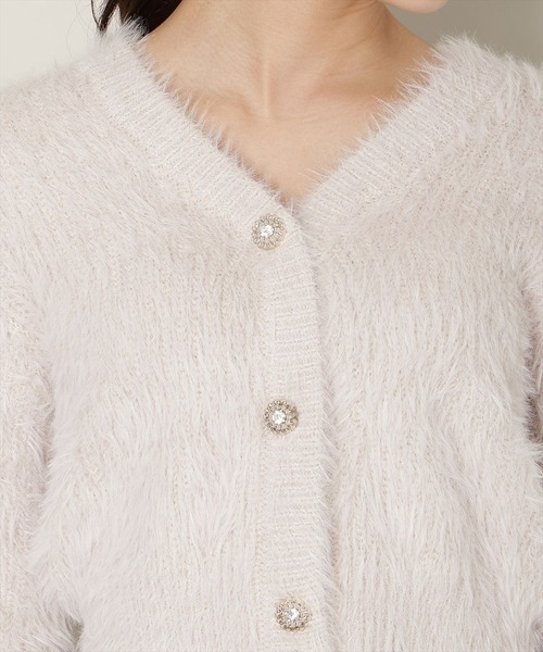 WILLSELECTION（ウィルセレクション）の「Vネックラメフェザーカーディガン（カーディガン/ボレロ・レディース・オフホワイト/モカ/ベージュ/ピンク・FREE）」の8枚目の写真