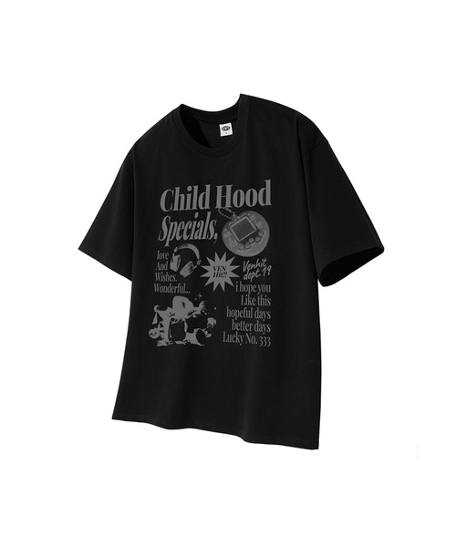 VENHIT（ベンヒット）の「CHILD HOOD クールコットン半袖Tシャツ（Tシャツ/カットソー・レディース・ホワイト/バーガンディー/クリーム/ブラック・LARGE/X-LARGE/SMALL/MEDIUM）」の2枚目の写真