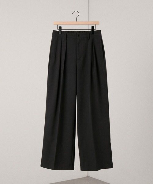 Alfred Alex（アルフレッドアレックス）の「【Alfred Alex】ウールライク 2タック ストレート バギースラックス【セットアップ対応】（スラックス・メンズ・ブラック系/スミクロ/スモークグレー/グレー・L/M/S）」の17枚目の写真