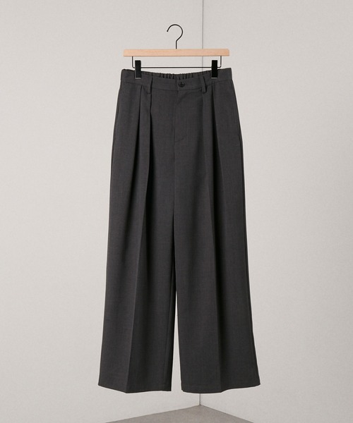 Alfred Alex（アルフレッドアレックス）の「【Alfred Alex】ウールライク 2タック ストレート バギースラックス【セットアップ対応】（スラックス・メンズ・ブラック系/スミクロ/スモークグレー/グレー・L/M/S）」の20枚目の写真