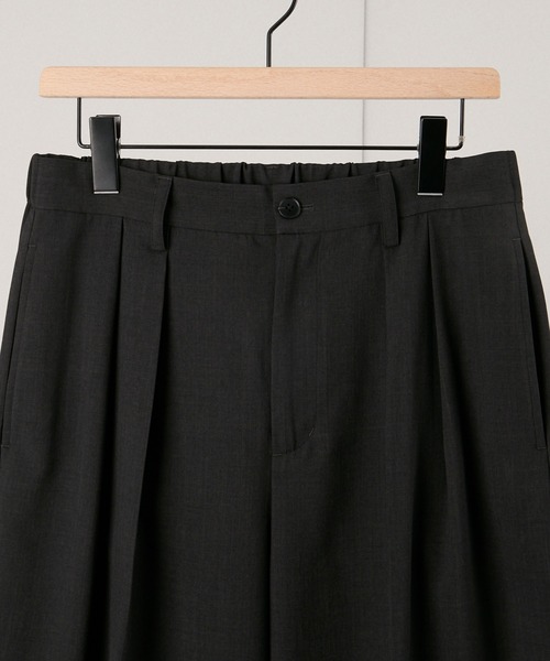 Alfred Alex（アルフレッドアレックス）の「【Alfred Alex】ウールライク 2タック ストレート バギースラックス【セットアップ対応】（スラックス・メンズ・ブラック系/スミクロ/スモークグレー/グレー・L/M/S）」の9枚目の写真