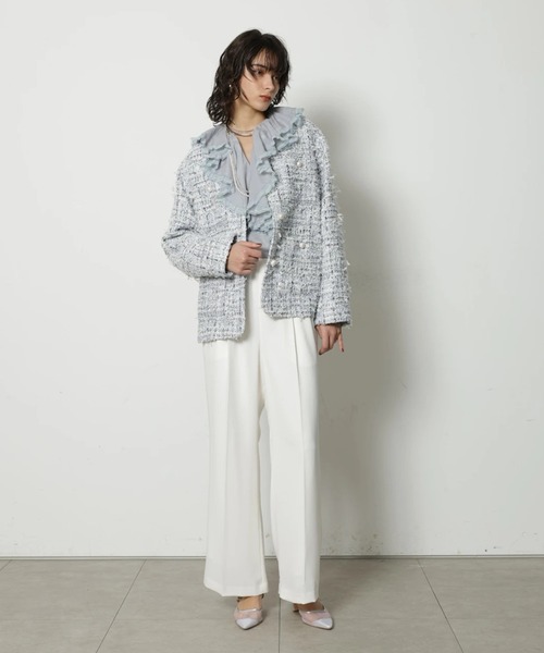 CADUNE（カデュネ）の「シャギーポケットジャケット（その他アウター・レディース・ホワイト系その他/ライトブルー・38/36）」の8枚目の写真