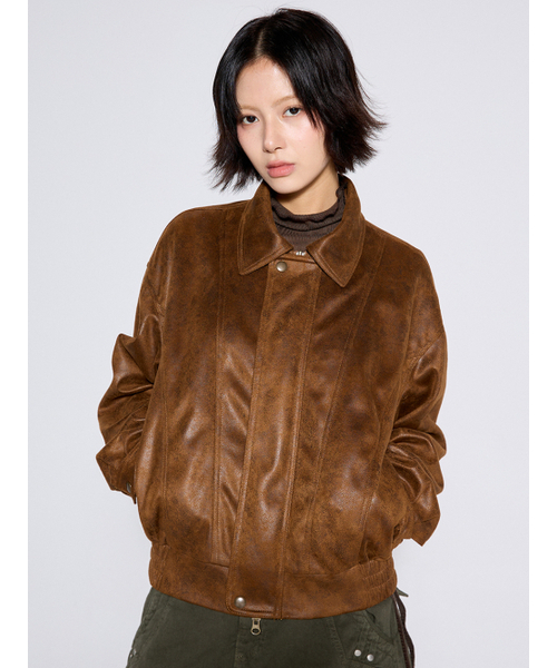 CONY(コール アウト ニューイヤー)の「スエードウォッシュドジャケット / ブラウン(ライダースジャケット・レディース・その他・ONE SIZE)」の1枚目の写真