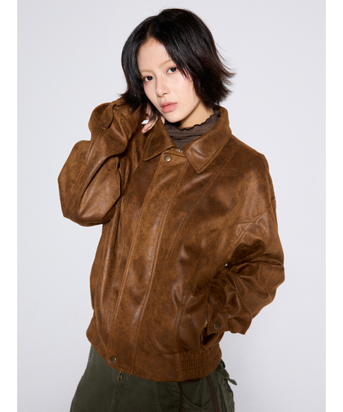 CONY(コール アウト ニューイヤー)の「スエードウォッシュドジャケット / ブラウン(ライダースジャケット・レディース・その他・ONE SIZE)」の2枚目の写真