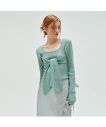 ODER（オディエール）の「スクエアラップメタルプルオーバー-ミントシルバー（ニット/セーター）」