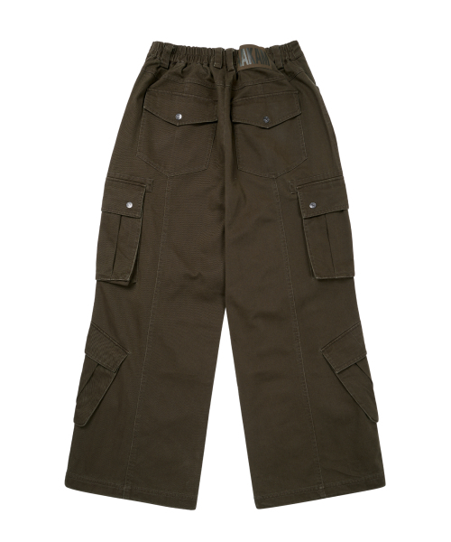 Knee Pin-Tuck Double Pocket Cargo Pants (Khaki)（その他パンツ