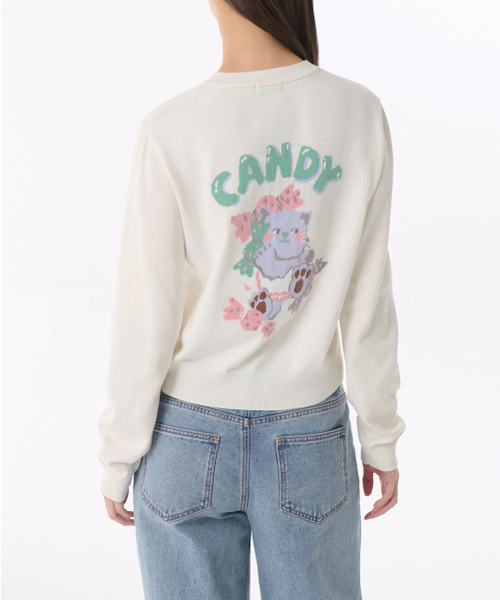 MUSINSA STANDARD WOMAN（ムシンサスタンダードウーマン）の「ウィメンズキャンディラウンドネックカーディガン[アイボリー]（カーディガン/ボレロ・レディース・その他・LARGE/MEDIUM/SMALL/X-SMALL）」の2枚目の写真