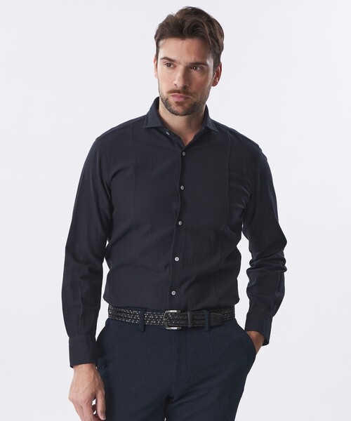EPOCA UOMO(エポカウォモ)の「ドビーストレッチシャツ(シャツ/ブラウス・メンズ・ダークネイビー/ブルー系その他4/ライトグレー・48/46)」の2枚目の写真