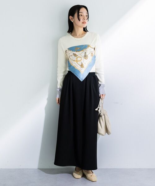 Green　Parks（グリーンパークス）の「アンチピリング袖配色ニットプルオーバー（ニット/セーター・レディース・アイボリー/ブラック/ピンク・FREE）」の12枚目の写真