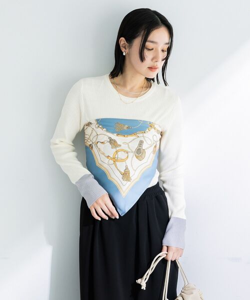 Green　Parks（グリーンパークス）の「アンチピリング袖配色ニットプルオーバー（ニット/セーター・レディース・アイボリー/ブラック/ピンク・FREE）」の14枚目の写真