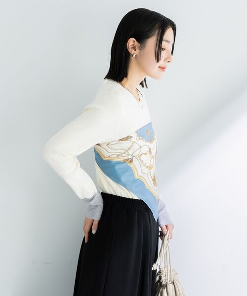 Green　Parks（グリーンパークス）の「アンチピリング袖配色ニットプルオーバー（ニット/セーター・レディース・アイボリー/ブラック/ピンク・FREE）」の15枚目の写真