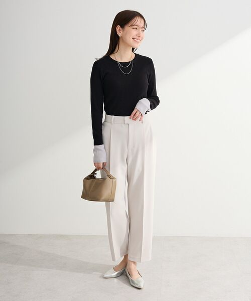 Green　Parks（グリーンパークス）の「アンチピリング袖配色ニットプルオーバー（ニット/セーター・レディース・アイボリー/ブラック/ピンク・FREE）」の21枚目の写真