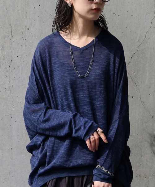 antiqua(アンティカ)の「シアー ドルマン ニット(ニット/セーター・レディース・ベージュ系その他/ホワイト系その他2/ホワイト系その他/ブルー系その他2/ブラック系その他2/ブラック系その他/ブルー系その他/ベージュ系その他2・ONESIZE)」の8枚目の写真