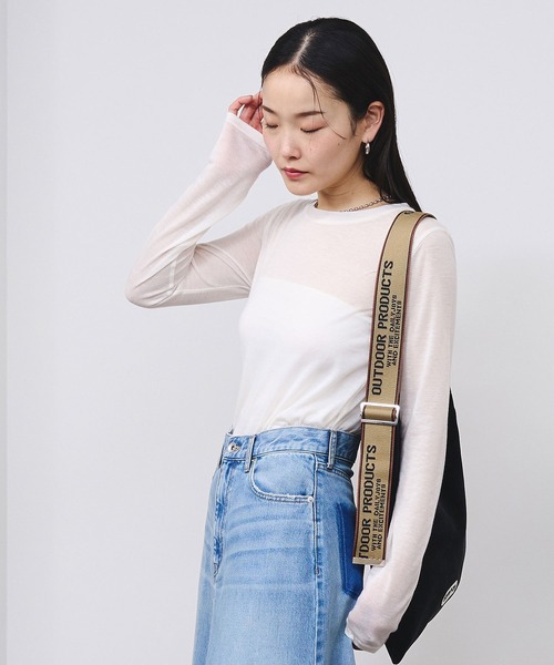 ROSE BUD(ローズバッド)の「SHEER L/S TEE(Tシャツ/カットソー・レディース・ピンク/ブラック/ホワイト・ONE SIZE)」の7枚目の写真