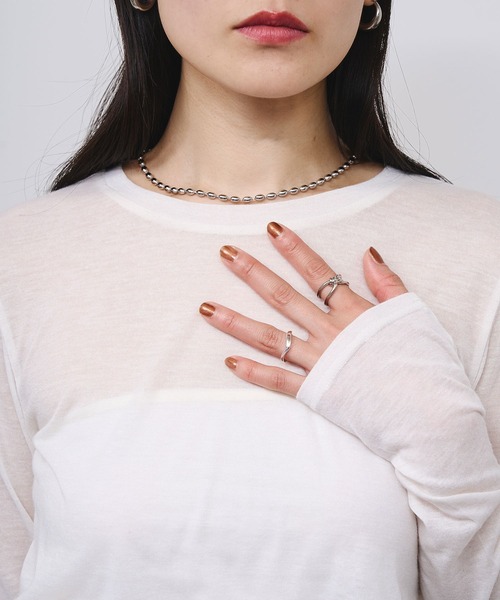 ROSE BUD(ローズバッド)の「SHEER L/S TEE(Tシャツ/カットソー・レディース・ピンク/ブラック/ホワイト・ONE SIZE)」の12枚目の写真