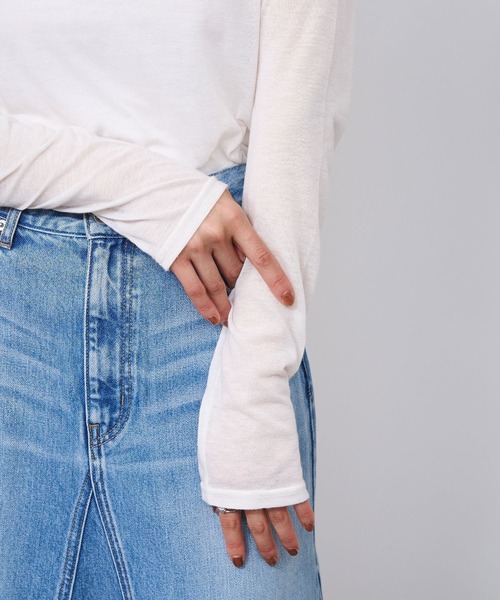 ROSE BUD(ローズバッド)の「SHEER L/S TEE(Tシャツ/カットソー・レディース・ピンク/ブラック/ホワイト・ONE SIZE)」の13枚目の写真