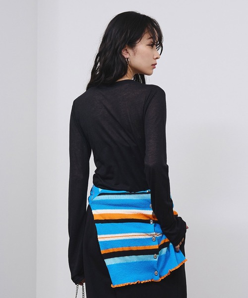 ROSE BUD(ローズバッド)の「SHEER L/S TEE(Tシャツ/カットソー・レディース・ピンク/ブラック/ホワイト・ONE SIZE)」の17枚目の写真