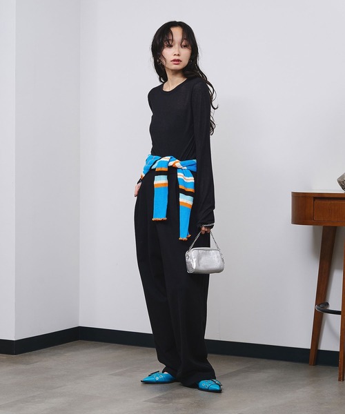 ROSE BUD(ローズバッド)の「SHEER L/S TEE(Tシャツ/カットソー・レディース・ピンク/ブラック/ホワイト・ONE SIZE)」の18枚目の写真