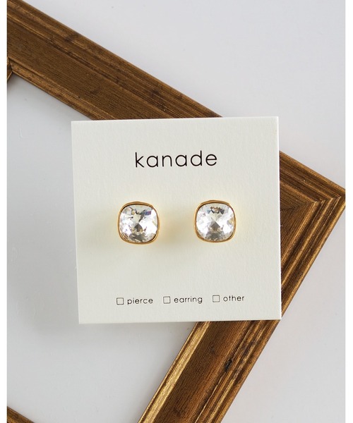 tone(トーン)の「【kanade】クリスタルピアス(MA)(ピアス(両耳用)・レディース・ベージュ/ホワイト/ブルー/クリア・FREE)」の4枚目の写真