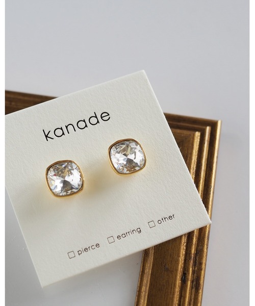 tone(トーン)の「【kanade】クリスタルピアス(MA)(ピアス(両耳用)・レディース・ベージュ/ホワイト/ブルー/クリア・FREE)」の5枚目の写真