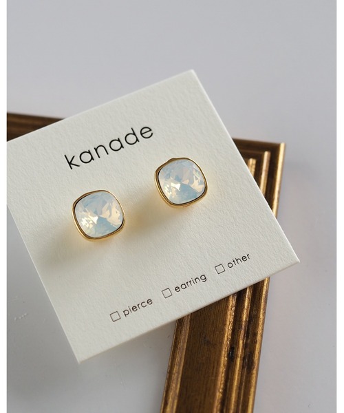 tone(トーン)の「【kanade】クリスタルピアス(MA)(ピアス(両耳用)・レディース・ベージュ/ホワイト/ブルー/クリア・FREE)」の7枚目の写真