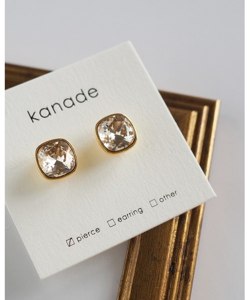 tone(トーン)の「【kanade】クリスタルピアス(MA)(ピアス(両耳用)・レディース・ベージュ/ホワイト/ブルー/クリア・FREE)」の9枚目の写真