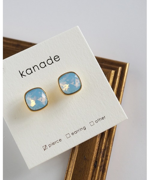 tone(トーン)の「【kanade】クリスタルピアス(MA)(ピアス(両耳用)・レディース・ベージュ/ホワイト/ブルー/クリア・FREE)」の11枚目の写真