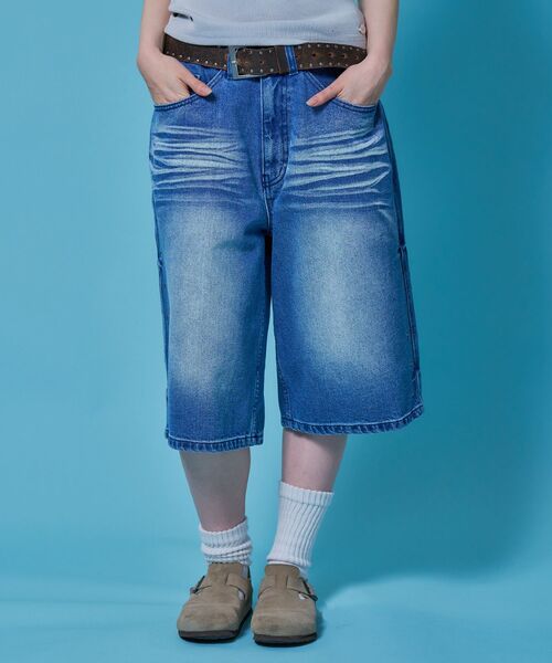 SEQUENZ(シークエンズ)の「※WEB限定 / ヴィンテージ加工 / スタッズデニムショートパンツ / sqnz washed denim shorts(その他パンツ・メンズ・ライトブルー/ブラック/グレー・SMALL/LARGE/MEDIUM)」の17枚目の写真