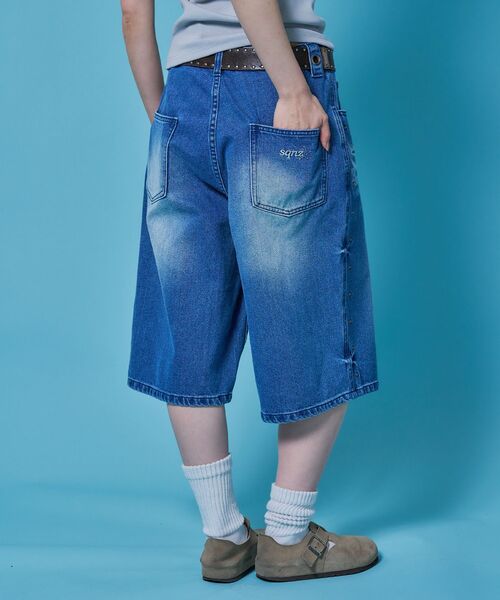 SEQUENZ(シークエンズ)の「※WEB限定 / ヴィンテージ加工 / スタッズデニムショートパンツ / sqnz washed denim shorts(その他パンツ・メンズ・ライトブルー/ブラック/グレー・SMALL/LARGE/MEDIUM)」の20枚目の写真