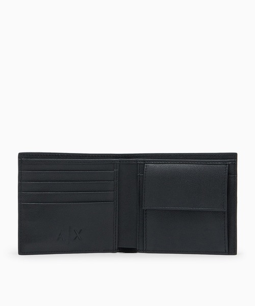 ARMANI EXCHANGE(アルマーニエクスチェンジ)の「【A|X アルマーニ エクスチェンジ】デボスロゴ 二つ折り財布(コインケース付き)(財布・メンズ・ブラック・FREE)」の3枚目の写真