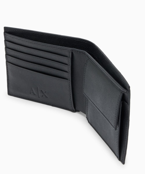ARMANI EXCHANGE(アルマーニエクスチェンジ)の「【A|X アルマーニ エクスチェンジ】デボスロゴ 二つ折り財布(コインケース付き)(財布・メンズ・ブラック・FREE)」の4枚目の写真
