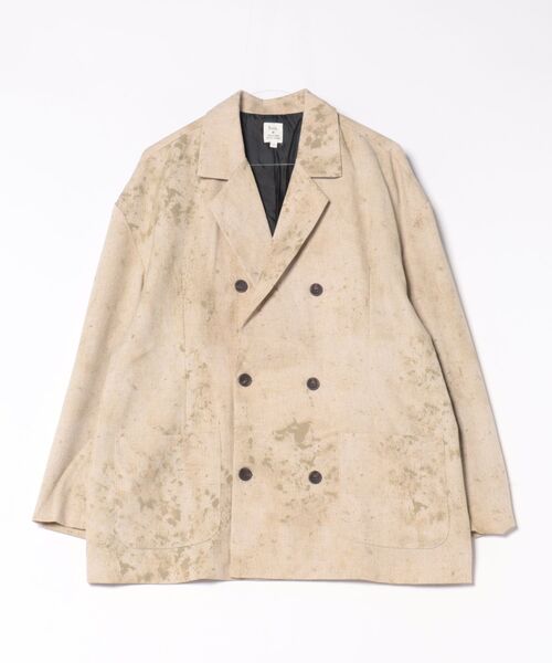 Revo.（レボ）の「Revo. ダメージジャガード ダブルブレスト テーラードジャケット［セットアップ対応］（テーラードジャケット・メンズ・アイボリー/チャコール・1/2）」の3枚目の写真