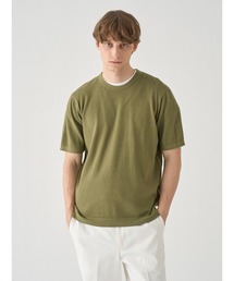 コットン テクスチャニットTシャツ