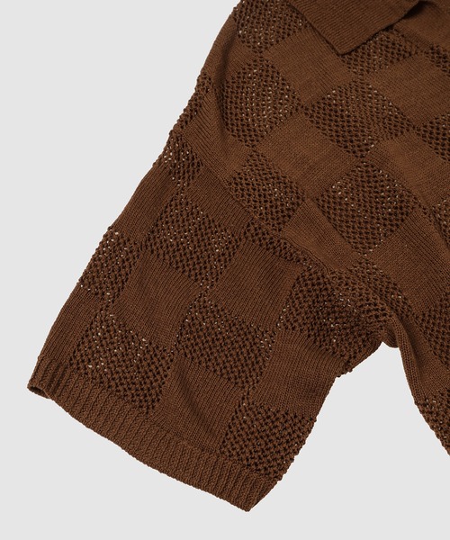 PHINGERIN(フィンガリン)の「CHECKER WEB SKIPPER POLO(ポロシャツ・メンズ・オレンジ/ブラウン・L)」の10枚目の写真