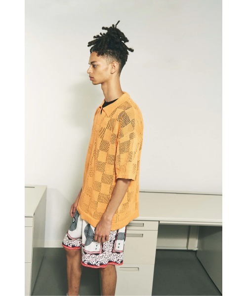 PHINGERIN(フィンガリン)の「CHECKER WEB SKIPPER POLO(ポロシャツ・メンズ・オレンジ/ブラウン・L)」の7枚目の写真