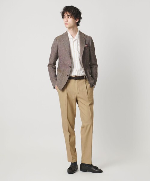 UNITED ARROWS（ユナイテッドアローズ）の「ツイル カルゼ ２プリーツ キャロット パンツ（スラックス・メンズ・オリーブ/グレー系/ベージュ・S/L/XL/M）」の5枚目の写真