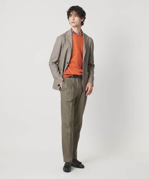 UNITED ARROWS（ユナイテッドアローズ）の「ツイル カルゼ ２プリーツ キャロット パンツ（スラックス・メンズ・オリーブ/グレー系/ベージュ・S/L/XL/M）」の9枚目の写真