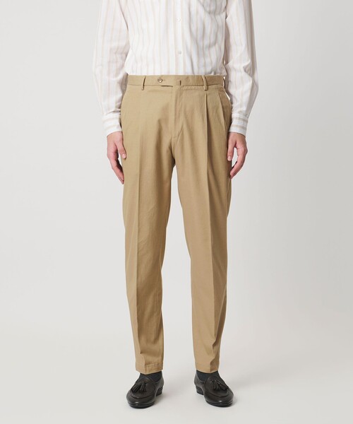 UNITED ARROWS（ユナイテッドアローズ）の「ツイル カルゼ ２プリーツ キャロット パンツ（スラックス・メンズ・オリーブ/グレー系/ベージュ・S/L/XL/M）」の10枚目の写真