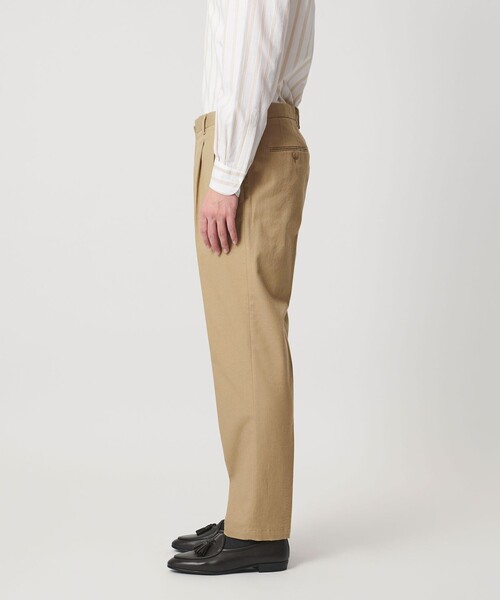 UNITED ARROWS（ユナイテッドアローズ）の「ツイル カルゼ ２プリーツ キャロット パンツ（スラックス・メンズ・オリーブ/グレー系/ベージュ・S/L/XL/M）」の11枚目の写真